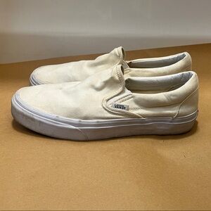 Vans Off-White Canvas Slip-Ons
